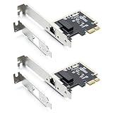 10Gtek 1Gb/s Network Card with One Port RJ45, Supports Windows 7/8/8.1/10/11/Vista, Servers 2012/2008 R2, Linux, Mac OS, 2-Pack