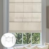 Sulugood No Drill Roman Shades for Windows No Tools Roman Shades, UV Protection, Privacy, Thermal Insulation Roman Blinds, Easy to Install,Blocking Roman Blinds for Home 70％Blackout-Beige Custom Size