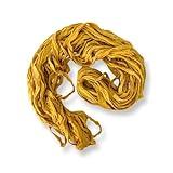 Revolution Fibers - 100% Recycled Saree (Sari) Silk Ribbon Yarn - Bulky Weight - 50 Yards per 100 Grams | Knitting & Crocheting | Jewelry Making, Gift Wrapping and Weaving (Harvest Gold)