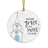 Nativity Religious Ornament 2024, Amazing Grace Ornament, Amazing Grace Keepsake Musical Score Music Ornaments for Christmas, Church Music Ornament, (Amazing Grace)