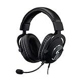 Logitech G Pro X Wired Gaming Headset: Blue VO!CE Detachable Boom Mic, DTS 7.1, 50 mm Drivers, USB/3.5mm Aux, Spare Memory Foam Ear Pads, USB DAC & Bag Included, for PC, Xbox, PS5, PS4 - Black