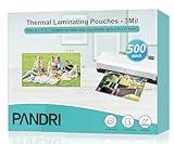 Laminating Sheets, PANDRI 500 Pack Thermal Laminator Pouches Holds 8.5 x 11 Inch, 3 Mil Clear Laminator Paper 9 x 11.5 Inch, Letter Size