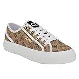 GUESS Women's JELEXA Sneaker, Beige/Brown 210, 8