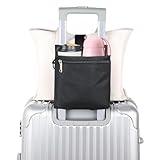 Luggage Cup Holder Free Hand Travel Drink Caddy Luggage Straps for Suitcases add a Bag Fits Roll on Suitcase Handles Gifts for Flight Attendants Travelers Accessories Black