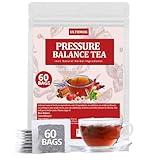 Premium 60 Heart Functional Tea Bags, 9 Natural Superherbs, Pressure Balance Tea, No Artificial Flavors & Caffeine Free.