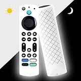 GMXT Remote Cover for Fire Stick 4k+ Max,Toshiba, Insignia Fire Tv Remote Cover, Silicone Case Glow in The Dark (White)