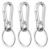 Rainspire Key Ring Keychain Keyrings Key Chain Holder Clip Key Organizer Key Chain Ring for Men and Women, 3 Pack, Silver