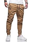 Men's Outdoor Jogging Casual Pants Slim Joggers Workout Pants for Running Sweatpants Hiking Khaki XL