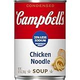Campbell’s Condensed 25% Less Sodium Chicken Noodle Soup, 10.75 oz Can