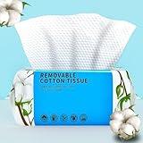 Disposable Face Towel 100 Count, Soft Cotton Clean Skin Face Towels, Dry Wipes Cotton Facial Towels Wash Cloths Tissue Thickened, Disposable Face Towelettes for Cleansing, Makeup Remover and Skincare