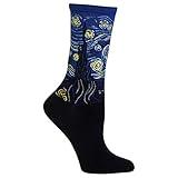 Hot Sox womens Artist Series Novelty Fashion Casual Crew Socks Hosiery, Royal, 4 10 US