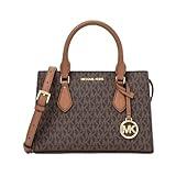 Michael Kors Sheila Small Faux Saffiano Leather Satchel (Brown)