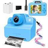 Kids Camera Instant Print Photos, Instant Print Camera for Kids Instant Camera Print Pictures Instantly, Toy Camera Instant Print Toddler Camera for Girls Boys 3 4 5 6 7 8 9 10 11 12 Years (Blue)