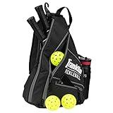 Franklin Sports Pickleball Bags - Pickleball Sling Bag Backpack for Gear + Equipment - Bag for Men Women - Holds Paddles, Balls + Accessories - Charcoal