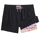 maamgic Mens Swim Trunks with Compression Liner 5" Stretch Athletic Swimming Shorts Quick Dry with Zipper Pockets No-Chafing Board Shorts Totem Medium