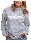 Tstars I'm Not Arguing with Sayings Teen Girls Women's Novelty Sarcastic Hoodie Medium Gray