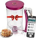 KPKitchen Pancake Batter Dispenser - Kitchen Must Have Tool for Perfect Pancakes, Cupcake, Waffle, Muffin Mix, Cake & Crepe - Easy Pour Baking Supplies for Griddle - Pancake Maker with Measuring Label