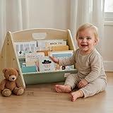 Decorative Bookshelf for Toddlers and Kids - Beautiful Montessori Shelf to Display All Books for Your Little One - The Perfect Nursery Organizer for Your Baby Girl/Boy´s Bedroom & as Play Room Decor