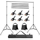 LDGHO Photo Video Studio 10x7Ft (WxH) Adjustable Background Stand Backdrop Support System Kit with Carry Bag