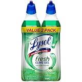 Lysol Toilet Bowl Cleaner Gel, For Cleaning and Disinfecting, Stain Removal, Forest Rain Scent, 24oz (Pack of 2)