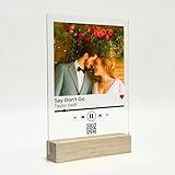 Personalized Music Plaque - Custom Song Plaque Acrylic Last Minute Gift for Boyfriend Gift for Her Photo Collage (Photo Song Plaque)