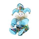 SM SunniMix 33cm Porcelain Hanging Foot Clown Doll Harlequin Doll, Desk Shelf Display Ornaments, Style A