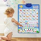 Electronic Interactive Alphabet Wall Chart - 26 Water Painting Cards - ABC Learning for Toddlers - Talking Spanish & English - ABC 123s Music Poster