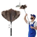 Soarer Extendable Ostrich Feather Duster - 40 inches Fluffy Long Handle Reusable Feather Duster for Cleaning Ceiling Fan,Pendant lamp, High Ceiling, Blinds, Furniture