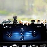 Cat Car Interior Accessories Dashboard Decorations, Set of 5 Cute Car Dash Decor Rearview Mirror Ornament for Women Girl