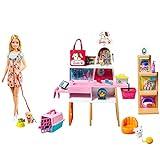 Barbie Doll & Playset, Pet Boutique with 4 Pets, Color-Change Grooming Feature & 20+ Themed Accessories