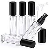 Segbeauty Mini Perfume Spray Bottles, 5 Set of 10ML Clear Glass Travel Perfume Atomizer Refillable, Empty Tiny Sprayer Fragrance Scent Sample Spray Containers Cosmetics Essential Oil Dispensing Bottle