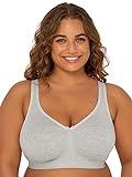 Fruit of the Loom Women's Plus Size Wireless Cotton Bra Heather Grey