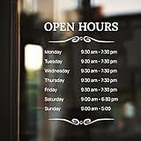 Custom Business Sign - Window Store Logo - Operation Hours Indoor Outdoor - Reversible Personalized Company Storefront Decal Sticker - Custom Vinyl Store Hours