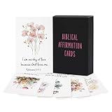 JoycuFF Affirmation Cards for Women, Prayer Cards Bible Verse Scripture 50 Daily Positive Affirmations & Meditation Mindfulness Empowerment Gifts