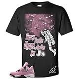 Shirt To Match AJ 4's Orchid Neutral/Pink, Stars Unisex Sneaker Graphic Tee,Best Gift,Birthday,Christmas (Black, Small)