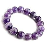 Purification Bracelet - Handmade Natural Semi-Precious Amethyst Bracelet - Stone Beaded Stretch Bracelet 8mm - Gemstone Round Beads Natural Stone Yoga Bracelet