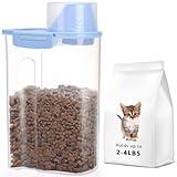PISSION Pet Food Storage Container with Graduated Cup and Seal Buckles Food Dispenser for Dogs Cats (Blue)