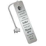 Bookmarks for Women Book Lovers, Thank You for Being One of Them Metal Bookmark Gifts for Teacher Friend Back to School Book Marks for Reading Men