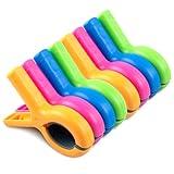 Large Beach Towel Clips for Beach Chairs, 8 Pcs Towel Holder for Beach Chair Pool Chair on Cruise, Jumbo Size Heavy Duty Clothes Pins, Beach Chair Clips to Beach Accessories Must Haves, 4 Colors