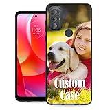 LalatiFy Custom Case Personalized Cover for Motorola Moto G Play 2023 Phone with Photo Logo Text,Customize Picture Name Design Protective Black Cases Soft Slim,Gift for Family Friends Birthday,Black