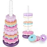 NiToy Spinning Wheels Stacking Toy for Kids, Multi-Color Spiral Tower Educational Toy, BPA-Free ABS Plastic Early Fun Playtime Learning, Engaging Brain Development & Tactile Exploration (Purple)