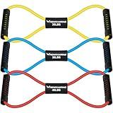 RENRANRING Figure 8 Fitness Resistance Bands with Handles - Exercise Tube Band Set of 3 for Arm and Shoulder Stretch, Rope 8 Word Elastic for Women and Men