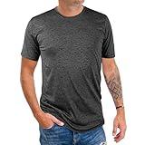 AJGAI Mens T-Shirts Lightweight Crew Neck Basic Tees，Soft Plain Slim Fit Short Sleeve Stretch T-Shirts Casual Summer Basic Tops