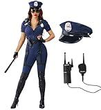 Spooktacular Creations Women Police Costume Set, Adult Cop Halloween Costumes Jumpsuit for Halloween Cosplay Party-XL
