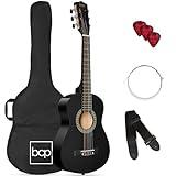 Best Choice Products 30in Kids Acoustic Guitar Beginner Starter Kit with Strap, Case, Strings - Black