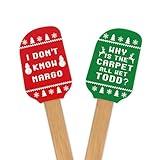 National Lampoons Christmas Vacation Gifts, 2 Pcs Funny Holiday Silicone Spatulas, Xmas Baking Gifts for Bakers, Christmas Vacation Spatula with Wooden Handle, Great Holiday Kitchen Gifts Set
