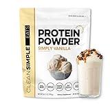 Clean Simple Eats Simply Vanilla Whey Protein Powder, Natural Sweetened and Cold-Processed Whey Protein Powder, 20 Grams of Protein (30 Servings)