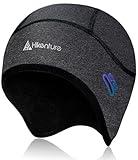 Hikenture Skull Cap Helmet Liner with Glasses Holes, Winter Thermal Cycling Cap for Men & Women, Cycling Hat Beanie, Grey