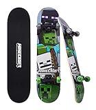 Sakar Minecraft Mob 31 inch Skateboard, 9-ply Maple Deck Skate Board for Cruising, Carving, Tricks and Downhill