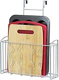 SimpleHouseware Over the Cabinet Door Organizer Holder 12.45"Wx3.55"Dx18.3"H Silver